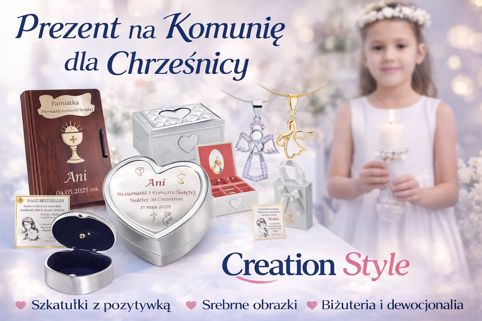 Prezent na Komunię dla Chrześnicy – wyjątkowa pamiątka na całe życie.