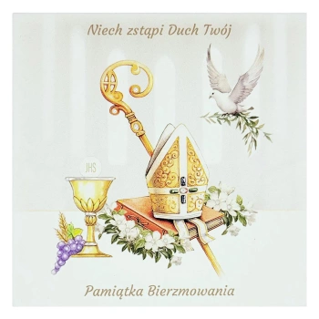 Obrazek na bierzmowanie malowany na drewnie 12x12 cm