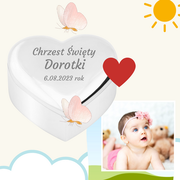 Szkatułka serce z pozytywką i grawerem Zilverstad