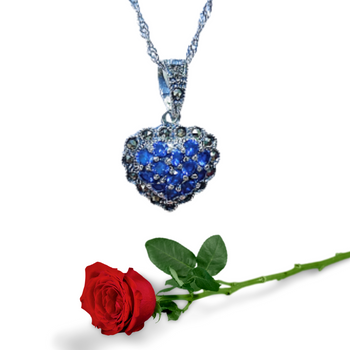 Wisior w kształcie serca z  markazytami