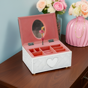 Posrebrzana szkatułka na biżuterię i pamiątki z pozytywką Balerina Zilverstad - prezent na Chrzest Św. roczek, urodziny