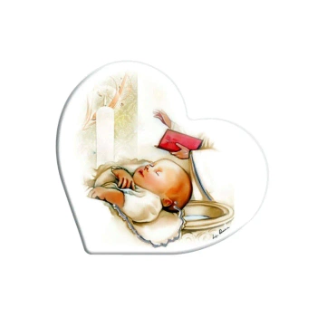 Obrazek chrzest dziecka malowany na drewnie Camilletti