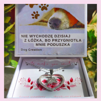 Prezent dla miłośniczki psów- psia łapka srebrny naszyjnik