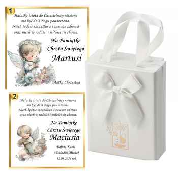 Pudełko do pakowania biżuterii +Grawerowana tabliczka zestaw do pakowania biżuterii na Chrzest