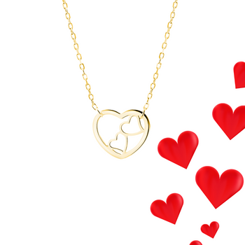 Pozłacany naszyjnik  serduszka prezent dla zakochanych