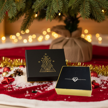 PREZENT NA ŚWIĘTA DLA DZIEWCZYNY ŻONY SREBRNA BRANSOLETKA SERCE CYRKONIE