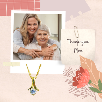 Wisiorek dla mamy pozłacany z cyrkonią