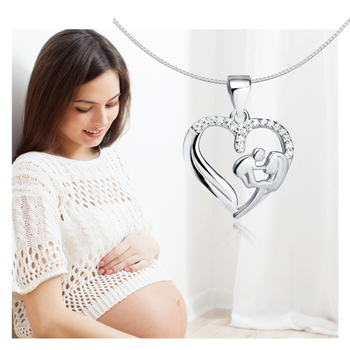 Srebrny naszyjnik matka z dzieckiem