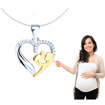Srebrny naszyjnik matka z dzieckiem