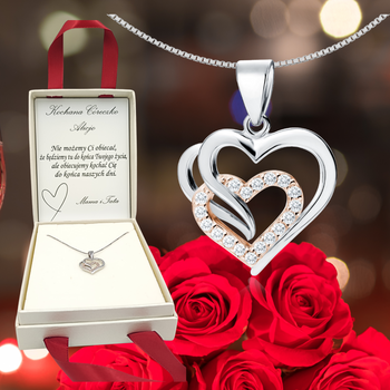 Naszyjnik Dla Córki "Serce w Sercu" z dedykacją