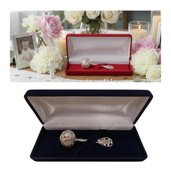 Srebrna grzechotka dla dziecka