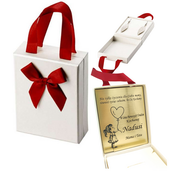 Pudełko do pakowania biżuterii +Grawerowana tabliczka zestaw do pakowania biżuterii Roczek