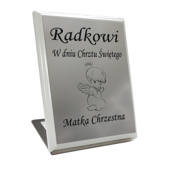 OBRAZEK NA CHRZEST ŚWIĘTY PAMIĄTKA CHRZTU ŚWIĘTEGO DREWNIANY PANEL 15 x 20