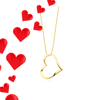 Serce srebrny pozłacany naszyjnik  prezent dla zakochanych