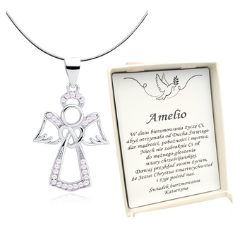 Srebrny aniołek - wisiorek z łańcuszkiem -srebro 925