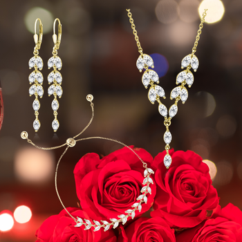 Srebrny pozłacany komplet biżuterii na specjalne okazje