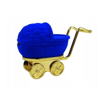 Pudełko prezentowe w kształcie wózek niebieski