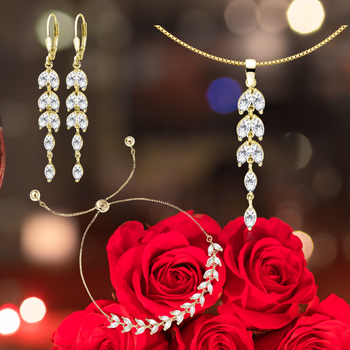 Srebrny pozłacany komplet biżuterii na specjalne okazje