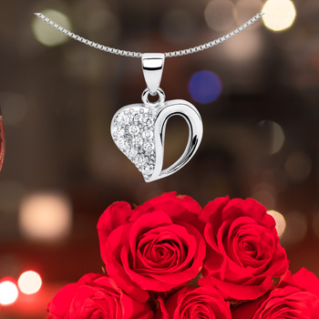 NASZYJNIK SERCE Z CYRKONIAMI