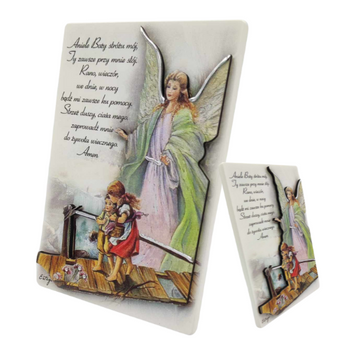 Obrazek Anioł z modlitwą Aniele Boży...  malowany Estego