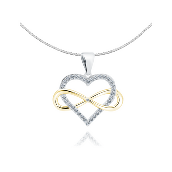 Srebrny naszyjnik serce nieskończoność pozłacany  prezent na walentynki, urodziny , imieniny