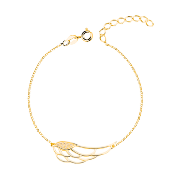 Bransoletka skrzydło anioła srebro pozłacane