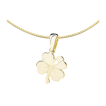 Złoty wisiorek z łańcuszkiem koniczyna prezent