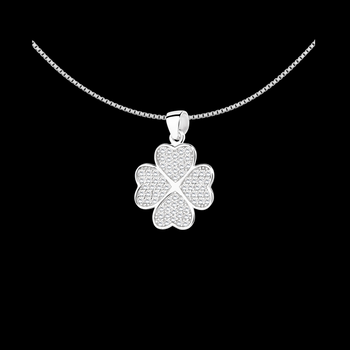 Naszyjnik z koniczynką srebro  - prezent na Święta