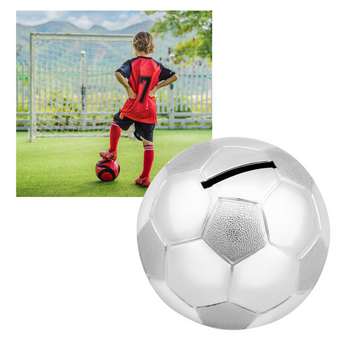 Skarbonka piłka nożna Zilverstad grawer - prezent na pierwszą komunię dla chłopca