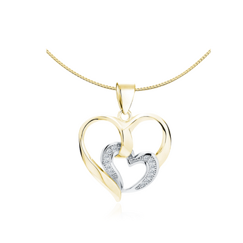 Złoty naszyjnik serca prezent dla zakochanych Dzień Kobiet